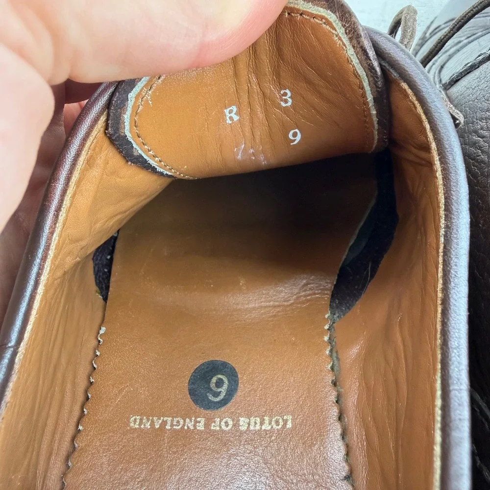 Lotus Bawa England Mens Brown Leather Cap Toe Oxford Dress  display picture 2
